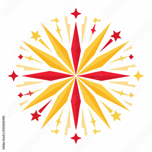 Abstract Starburst Firework Explosion