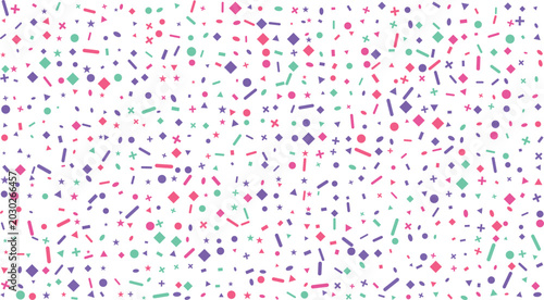 Tableau sur toile A cheerful array of tiny geometric shapes such as squares and triangles spread a
