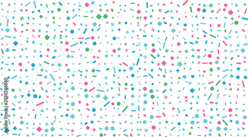 Tableau sur toile A delightful pattern of small colorful geometric shapes scatters across a pristi