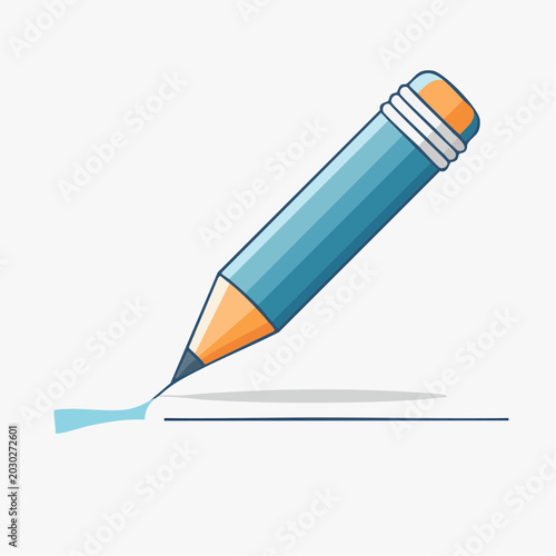 Blue Pencil Drawing a Line