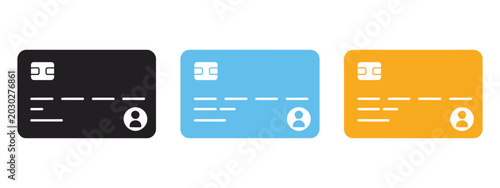 Bild auf Leinwand Credit Card, sleek financial card vector illustration showing multiple debit and payment card styles, suitable for banking services, ecommerce, and money management projects