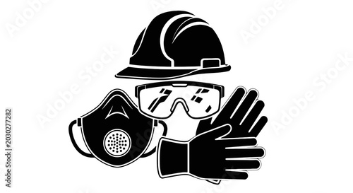 Foto Personal Protective Equipment Safety Symbols.