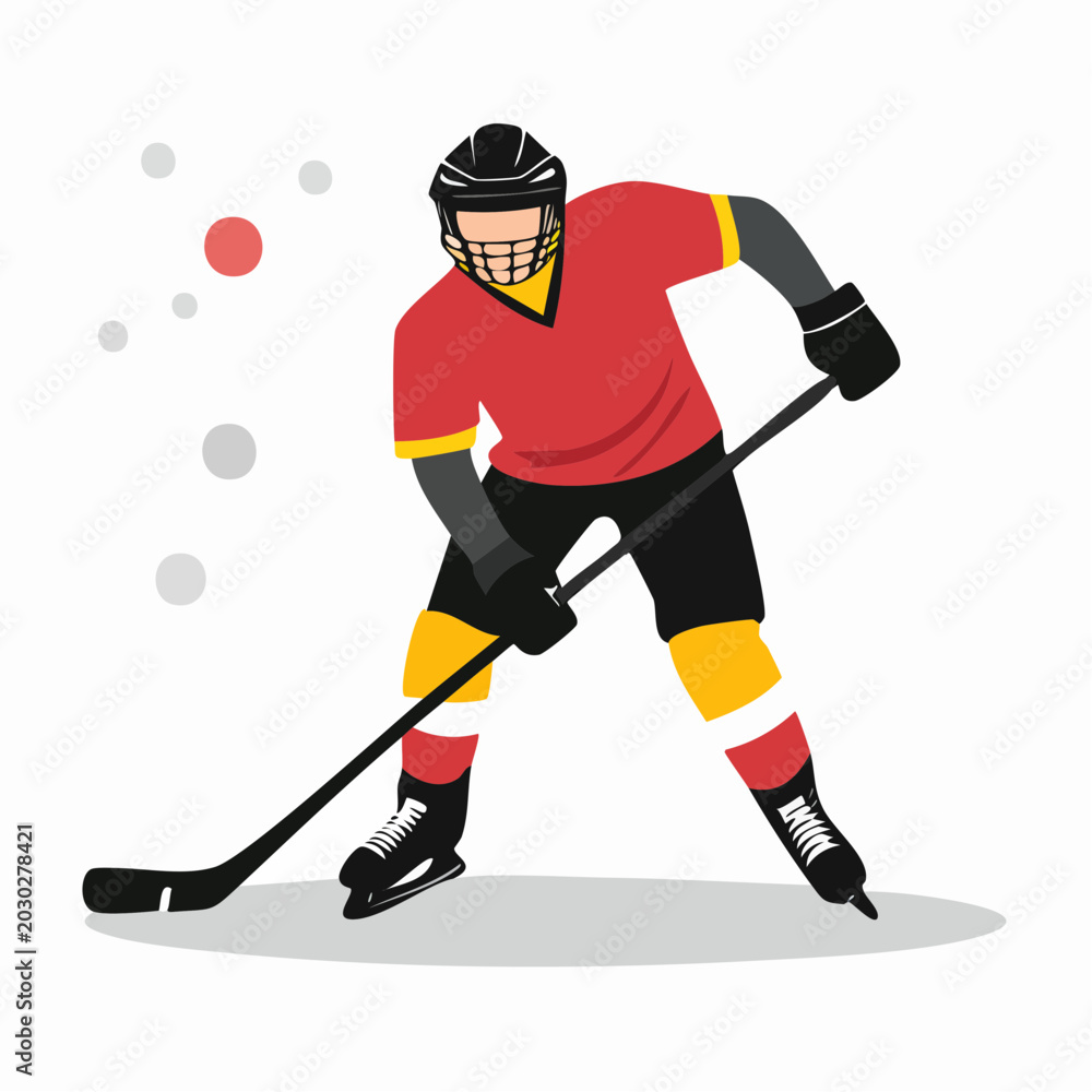 Fototapeta premium Ice Hockey Player Illustration