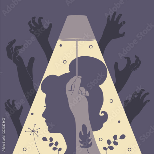 Schilderij op canvas Social concept of sexual assault , domestic violence and harassment