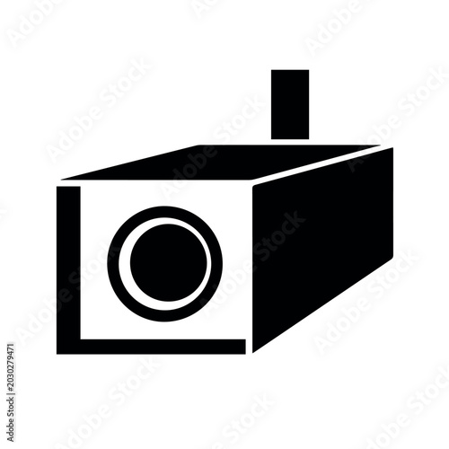 Security camera line icon isolated black outline surveillance device symbol for monitoring protection safety system and smart technology concept design