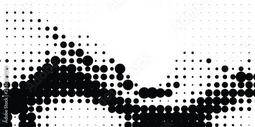 Abstract circle halftone gray polka dots gradient white background, Monochrome curved twisted slanting design or waved lines pattern, Texture templates for business cards, brochures, posters, cover.
