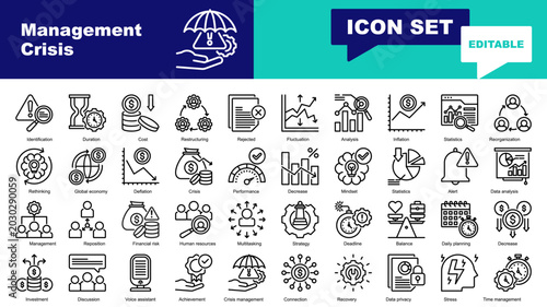 Foto Management Crisis icon set
