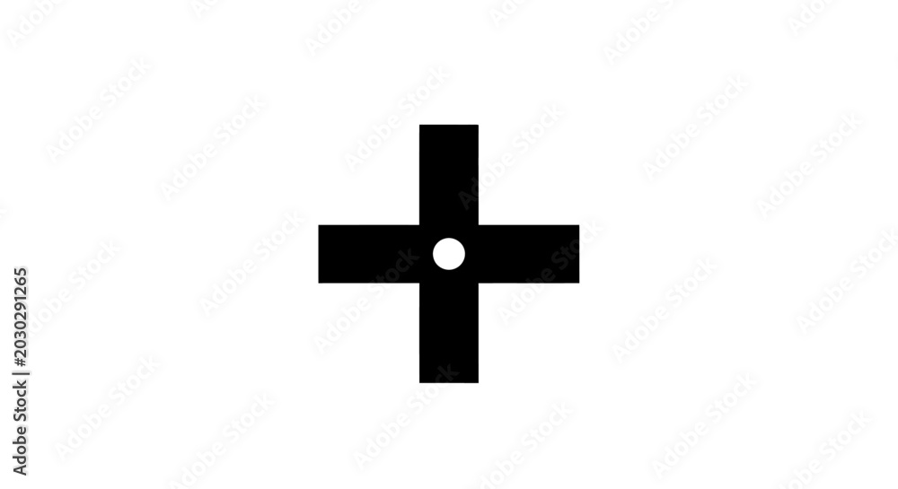 Fototapeta premium Plus symbol icon with central circle cutout