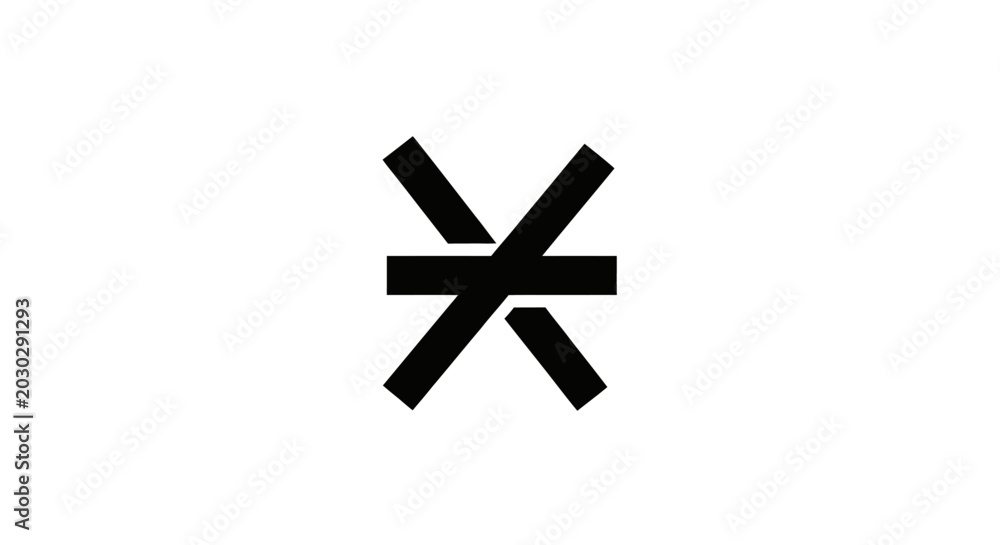 Obraz premium Geometric star shape with horizontal line intersection
