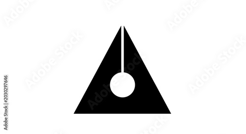 Fountain pen nib icon in geometric triangle style