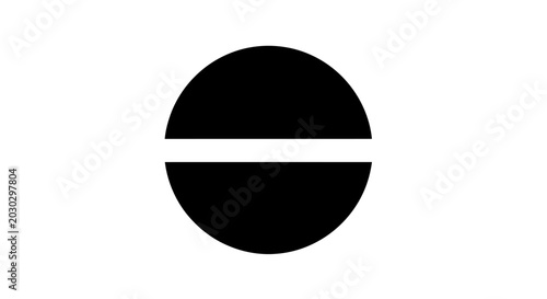 Minimalist split circle icon symbol