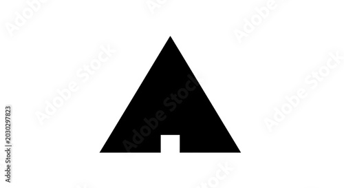 Minimalist geometric triangle house icon