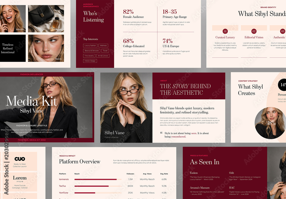 Digital Media Press Kit Template, Media Kit Brochure, Influencer Brand ...