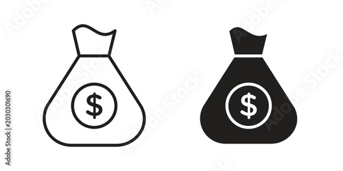 Fotografie Investment icon symbol. Vector outline drawing. Editable stroke.