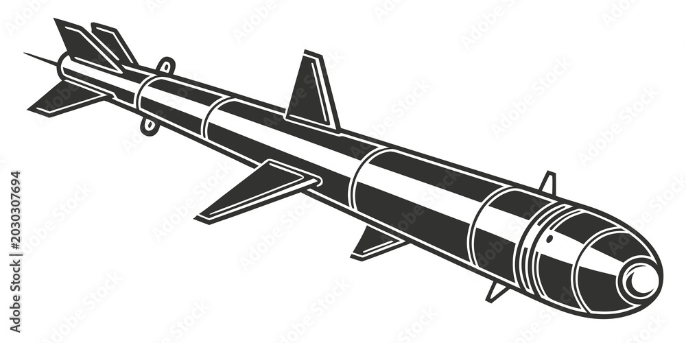Ταπετσαρία Stylized graphic illustration of a guided tactical surface to air military missi