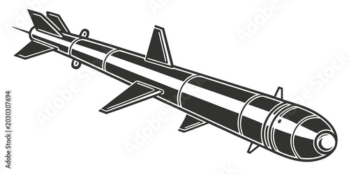 Fotografija Stylized graphic illustration of a guided tactical surface to air military missi