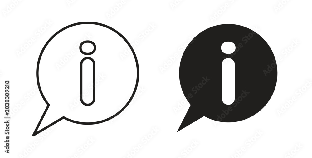 Εκτύπωση καμβά Info icon set different line and flat style collection.