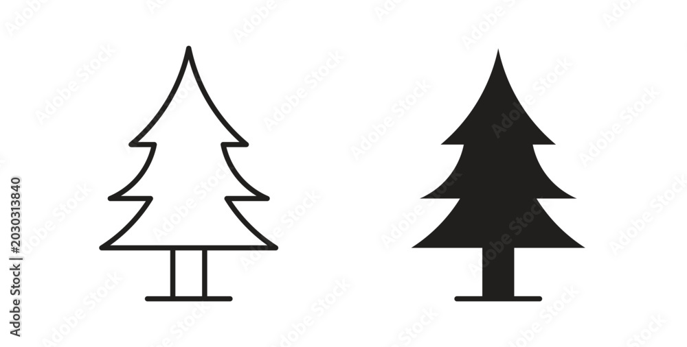 Obraz premium Tree christmas icon vector design elements. icon in flat and line style.