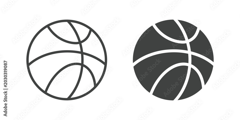 Obraz premium Basketball icon. Line and glyph solid icon