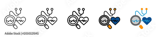 Foto Diagnosis Icon With Differences and Colors