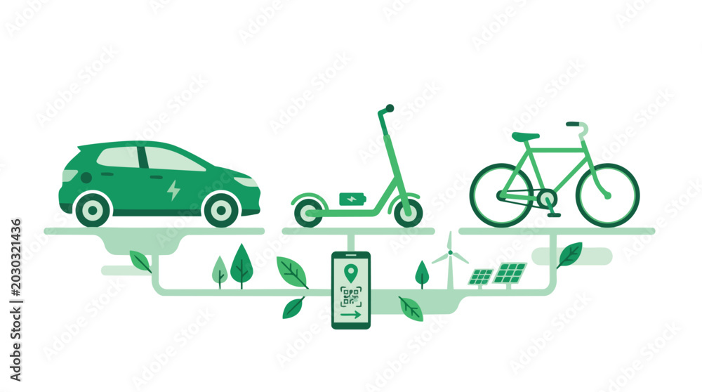 Fototapeta premium World Environment Day eco friendly transportation options for sustainability