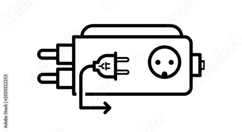 Foto Electric plug and socket connection.