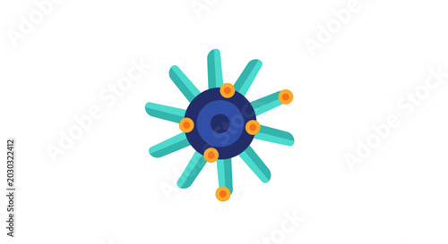 Colorful abstract radial illustration with vibrant spikes.