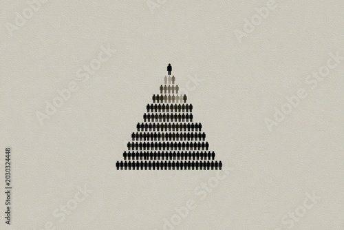 Minimalist Pyramid of Team Hierarchy Depicting Leadership and Business Structure