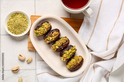 Plate of delicious dates st...