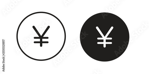 Yen icon for ui app design and web designs
