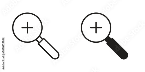 Zoom in icon for ui app design and web designs