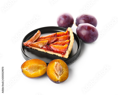 Plate with piece of tasty p...