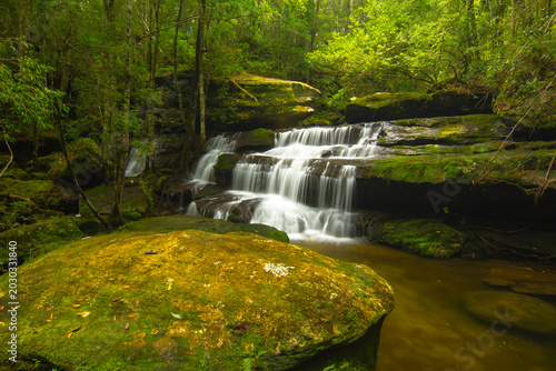 Waterfall in the forest during the rainy season