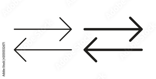 Exchange icon linear pictogram. Editable Stroke. Isolated Vector Illustration.