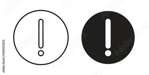 Exclamation interface icon linear pictogram. Editable Stroke. Isolated Vector Illustration.
