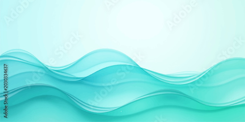 Quadro su tela An abstract digital illustration of flowing blue waves creates a soft liquid mot