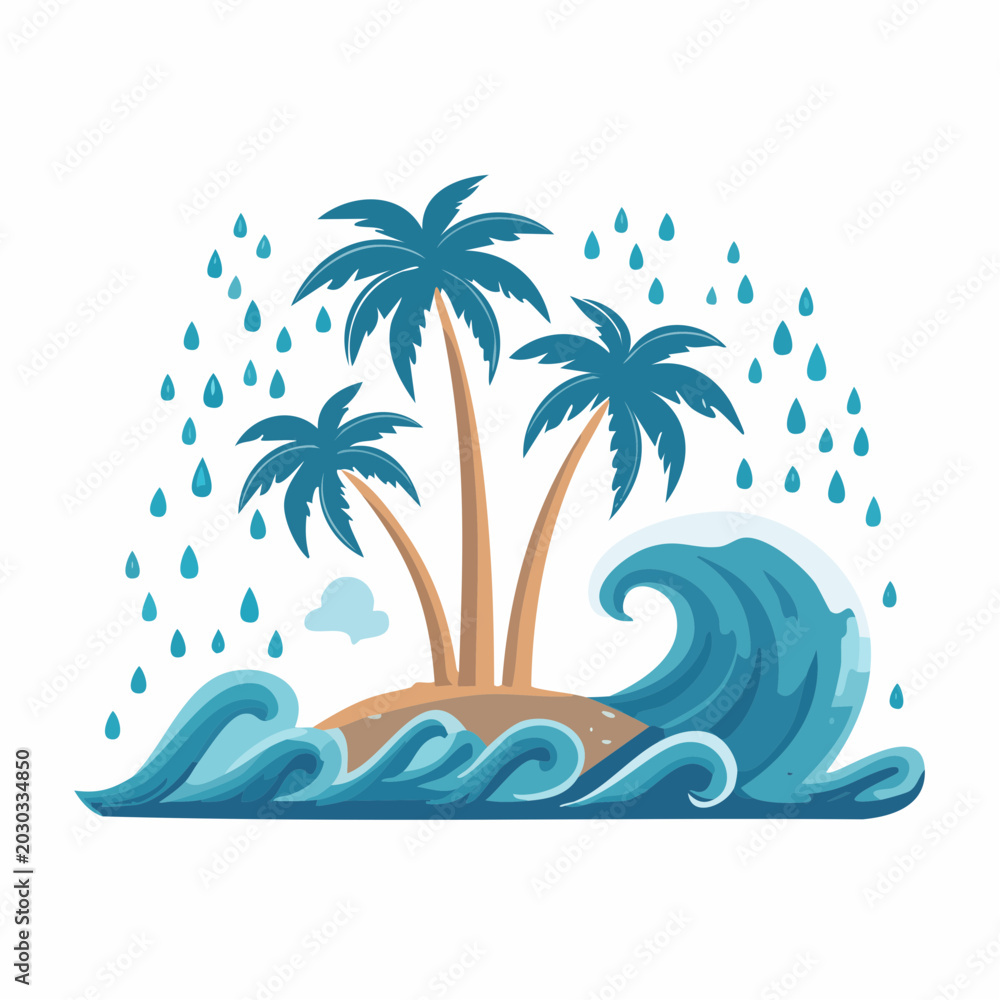 Obraz premium Tropical Storm Illustration