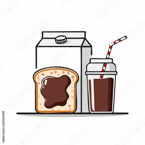 Chocolate Spread Toast and Drink