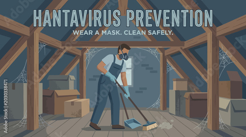 Foto Hantavirus Prevention Cleaning Attic Safety Illustration