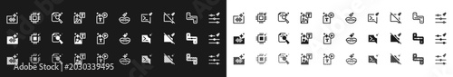 Advanced AI Tools Line Icons Set version 2 featuring AI agent memory chip document search Image to text  text to video voice clone lip sync Prompt template negative prompt .
