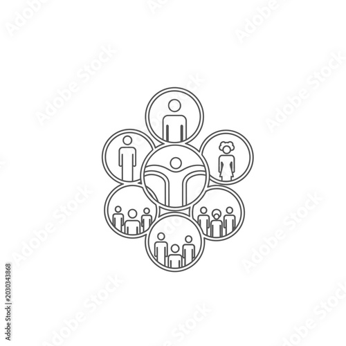 Community network icon representing teamwork and social connection