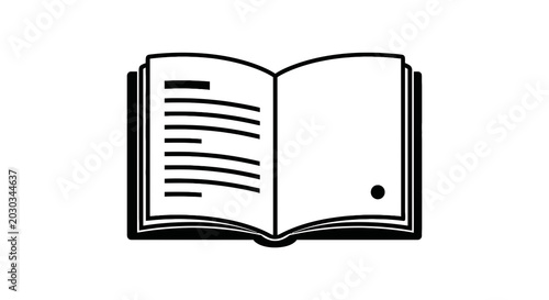 Photos Open Book with Lines and Dot.
