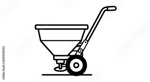Foto Seed spreader lawn care equipment tool.