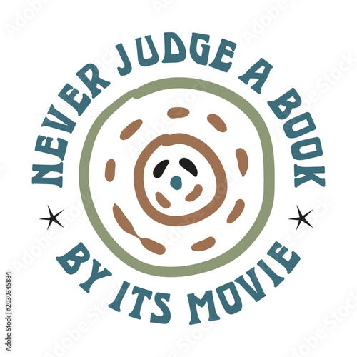Foto Never judge a book by its movie funny retro boho quote art