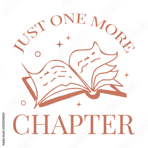 Just one more chapter book lover quote minimal boho art