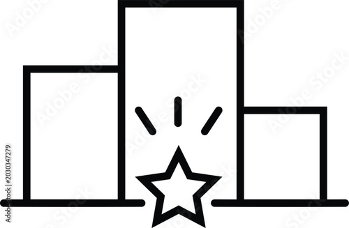 Pedestal vector icon design, black and white line art.