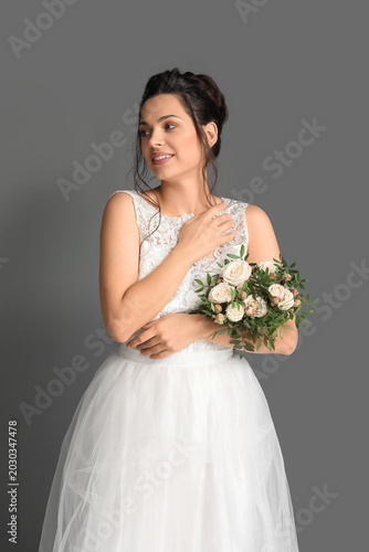 Beautiful young bride with ...