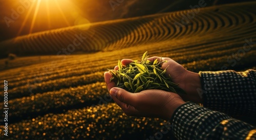 Hands holding seeds in fertile soil.