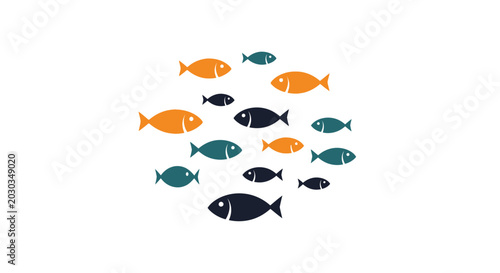 Φωτογραφία School of Colorful Fish Swimming 1.