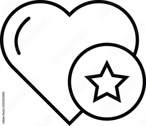 Love and reward star combination icon design vector 